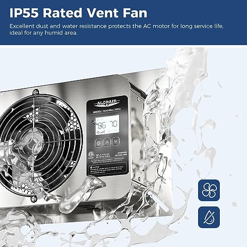ALORAIR 300 CFM Crawlspace Ventilator Fan with Humidistat, Stainless Steel Exhaust Vent Fans with Digital Display, Timing Cycle, Freeze Protection Thermostat, for Basement, Garage, Attic, Grow Tent - Thumbnail 4