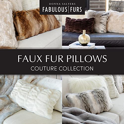 Fabulous-Furs Donna Salyers Mink Faux-Fur Throw Pillow, Plush Accent Pillow, 18X18 In, Ivory Mink #TOP4