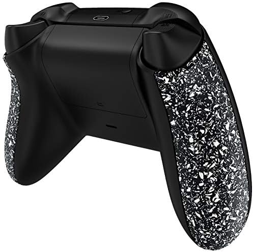 eXtremeRate Textured Red Back Panels, Comfortable Non-Slip Side Rails, 3D Splashing Handles, Game Improvement Replacement Parts for Xbox Series X/S Controller - Controller NOT Included