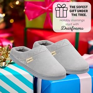 Dearfoams Women's Darcy Microfiber Velour Clog with Quilted Cuff Slipper, Smokey Purple, Large : Buy Online at Best Price in KSA - Souq is now