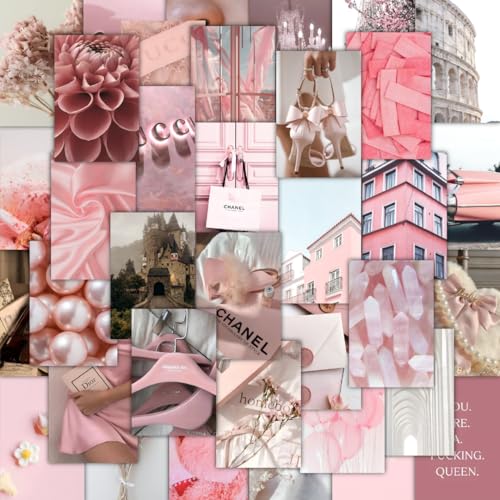 CodersParadise Pink Aesthetic Wall Collage Kit | Premium 4x6 Post...