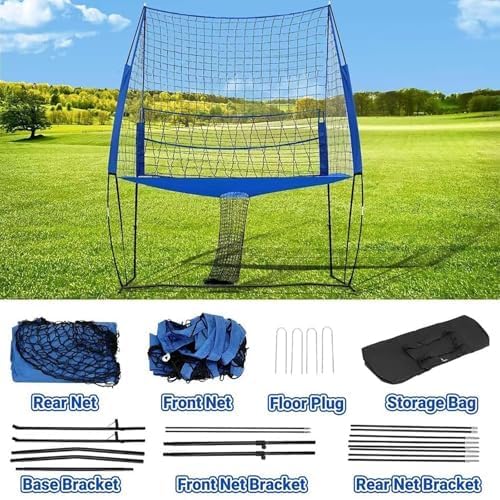 Red de entrenamiento de voleibol, red de práctica ajustable para golpear, servir y ejercicios solos para entrenadores y atletas