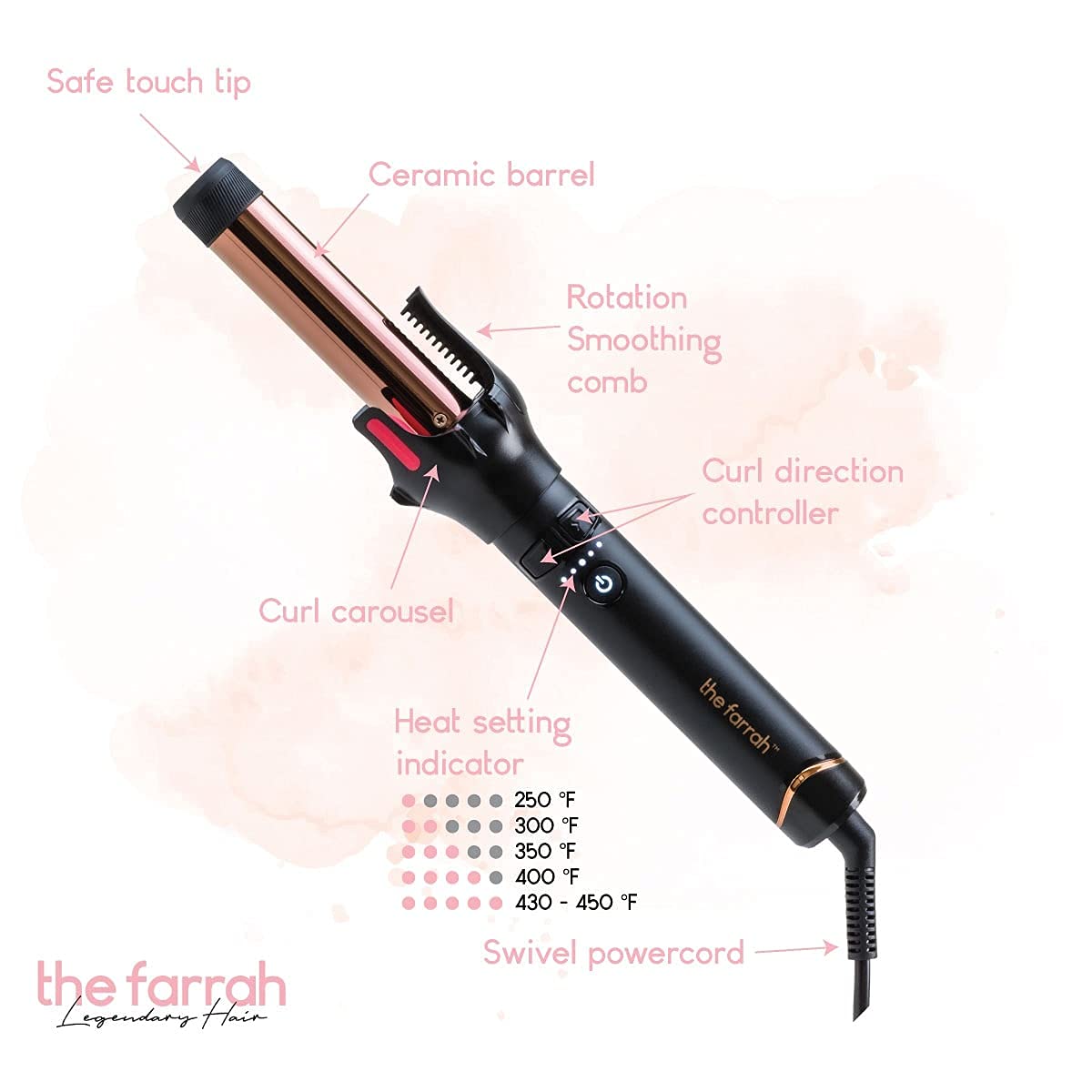 The Farrah Automatic Hair Curling Iron Wand 1 Inch - Image 4