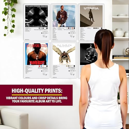 Image of Wonder Hub Wall Posters 8x12 inch (A4 Size) Included Self Adhesive on Back Wall Decor Posters Wall Art For Bedroom, Living room, Office, Dining Room (Travis Scott)