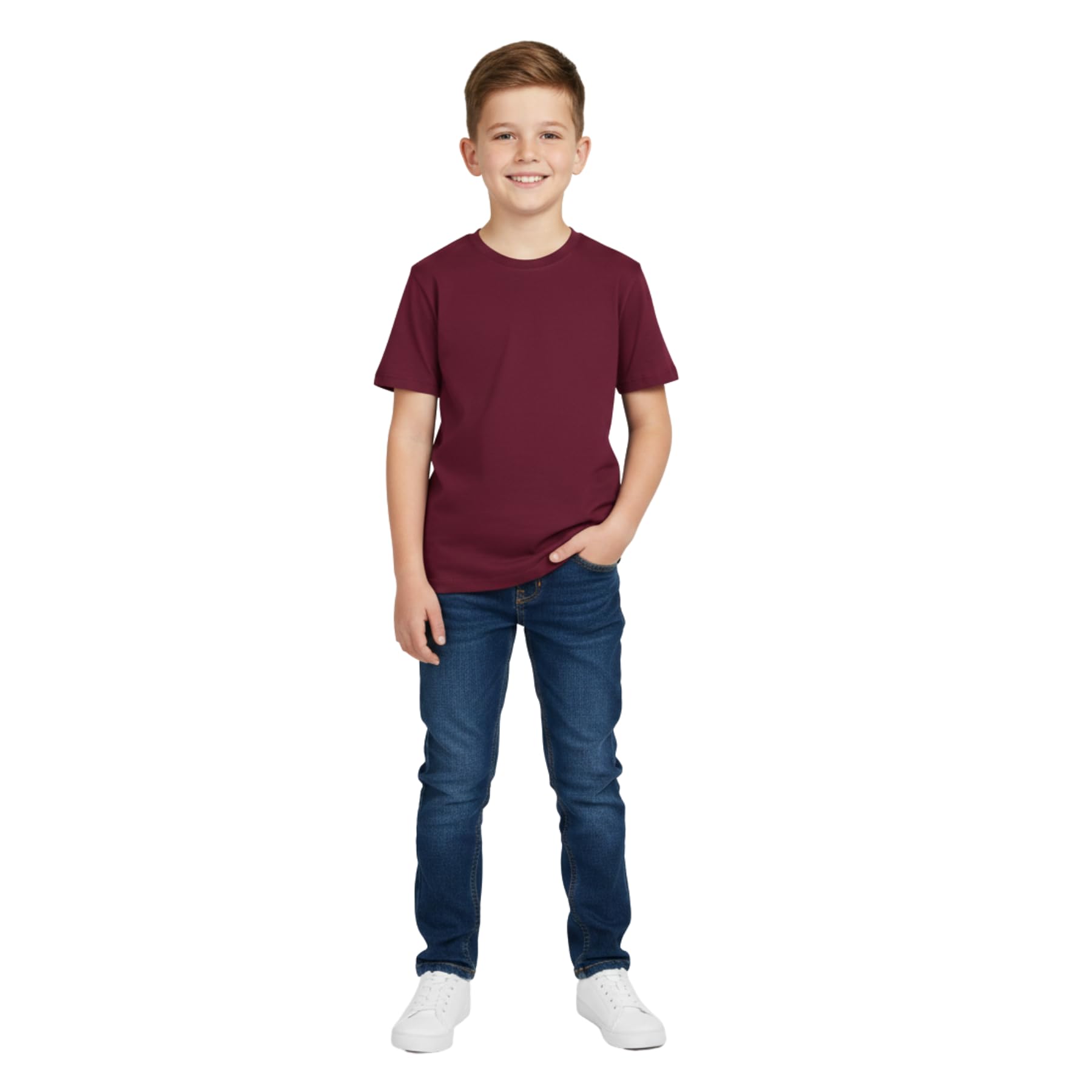 A2z 4 Kids Boys Wine Cotton T-Shirt Plain - Pl T Shirt 13