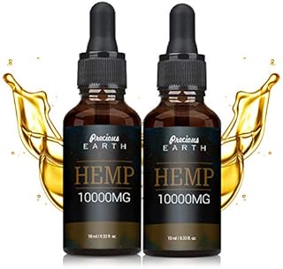 (2 Pack) Precious Earth Hemp Natural Oil (10000MG-10ML), High Strength Formula, Rich in Omega 3-6-9 & Vitamins, Vegan Friendly