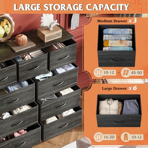 image for WLIVE 9-Drawer Dresser, Fabric Storage Tower for Bedroom, Entryway, Cl