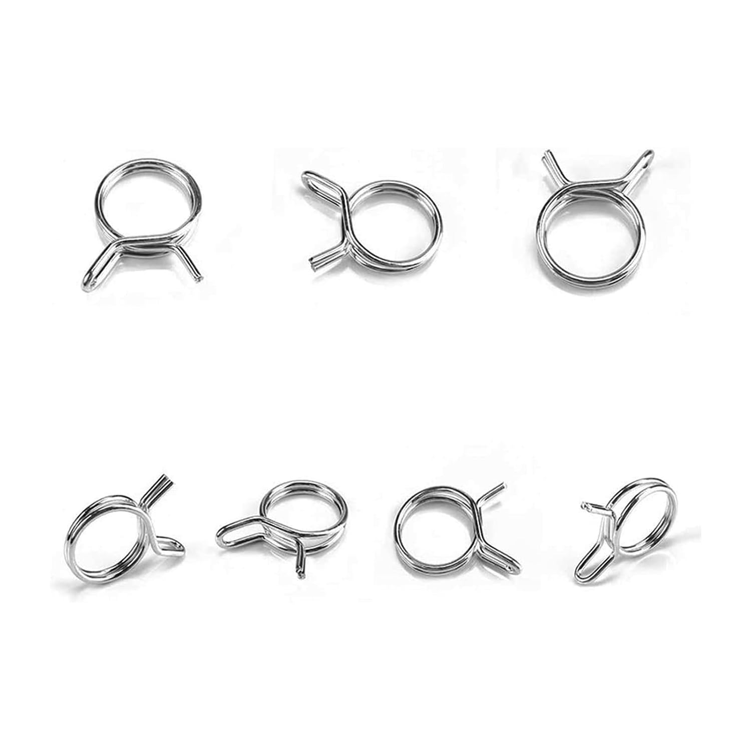 150 Pcs Metal Double Wire Hose Clamp for 5-14mm Clips Water Pipe Air Tubing Fuel Line Hose Tube Spring Clips Clamp Kits Car