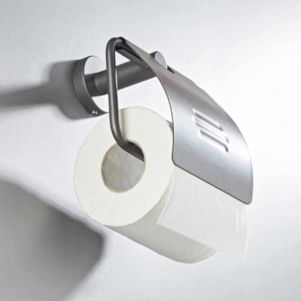 Juego de accesorios de baño gris de latón con toallero y portaescobillas
