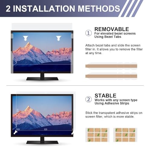 LAMA Anti Blaulichtfilter Schutzfolie für 24 Zoll Monitor, Sichtschutzfolie Blaulicht blockierende Displayschutzfolie, Anti Blue Screen Protector Augenschutz, Blendschutzfolie 16:9 (531 * 298mm)