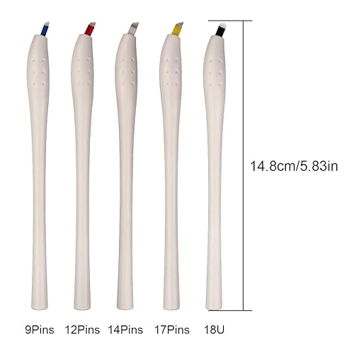 Miniatura 3 de Guapa 10 bolígrafos de microblading desechables manuales con aguja de hoja Tebori Pen 12141718U Pin Ombre Brows Lip Liner Entrenamiento Maquillaje