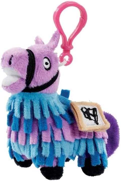 Sambro PMI-3563 4050-04943 Fortnite Lama Loot Pinata Plush Toy Key Ring with Clip Approx. 8 cm 8.5 cm