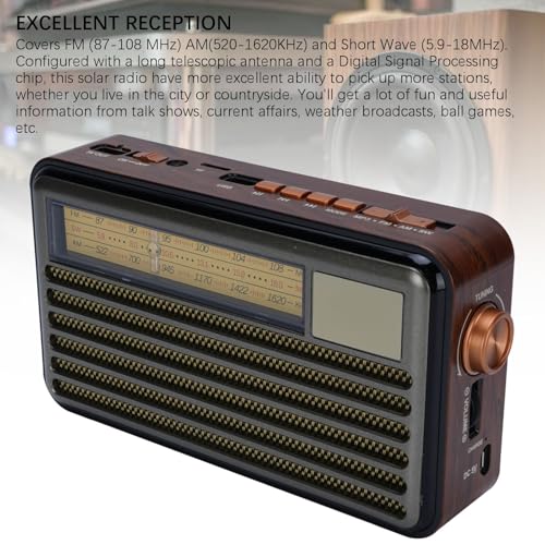 Radio Solar AM FM SW con Bluetooth para Camping miniatura 5