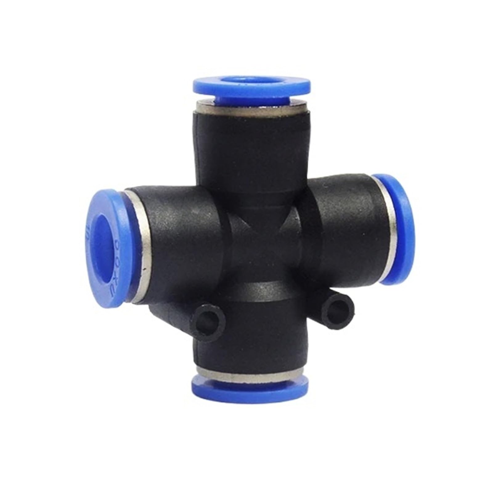 Conector rápido neumático PZA12 divisor en cruz de 4 vías para tubos de 12mm