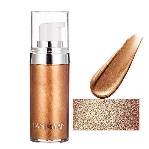 Yeweian Face Body Luminizer, Liquid Highlighter Makeup, Face Body Shimmer Glow Illuminator, Bronzer Smooth Shine Shimmer Body Oil, Glitter Body Spray, Waterproof Moisturizing Body Highlighter (03#Bronze Gold) #TOP21