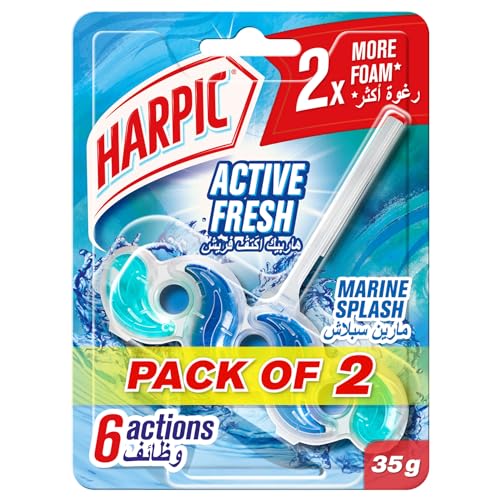 Harpic Active Fresh Toilet Block Marine Splash Scent Toilet Freshener 35g x 2
