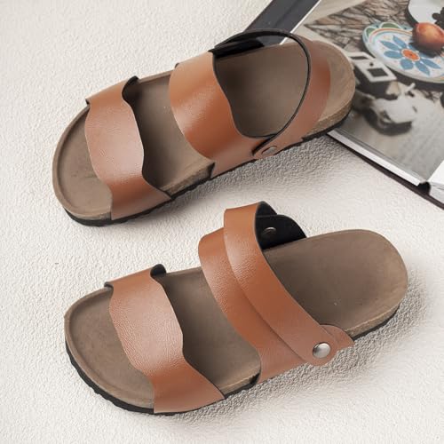 Kids Sandals Toddler Boys Girls Sandal Cork Footbed Slides Slip On Open Toes Flat Summer Shoes for Indoor Outdoor2