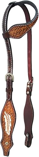 Miniatura 3 de HILASON Western HorseHeadstall - Juego de tachuelas de cuero americano con cuello de pecho