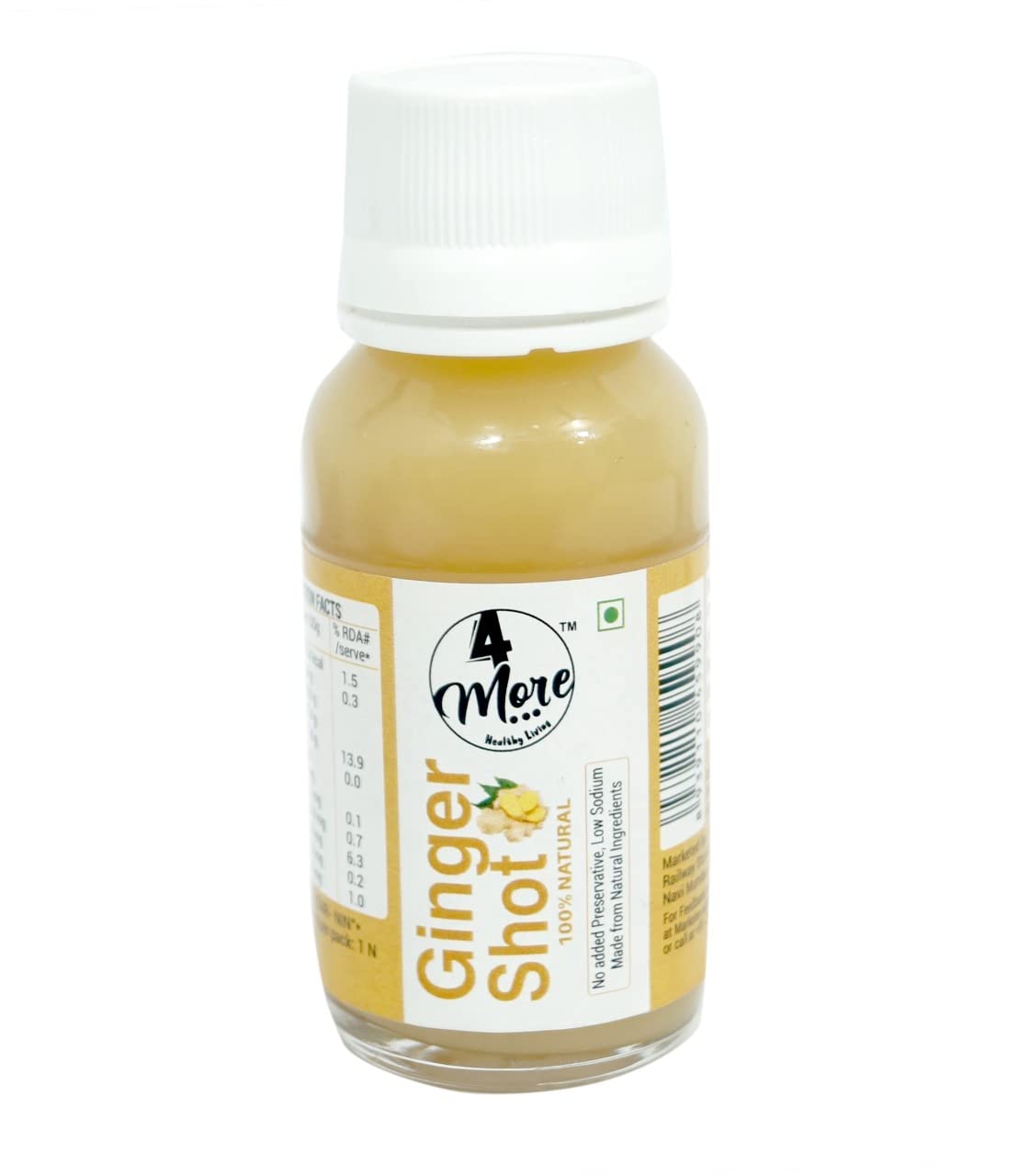 4MORE Cold Pressed Ginger (Adrak) Shot Juice | Fortified With Lemon & Honey | 240mL (Pack of 6x40 mL) | No Added Preservatives & Refined Sugar | 100% Natural Ingredients | Pleasent Natural Taste & Pure Drink (B0B4RY133S) Amazon Price History, Amazon Price Tracker