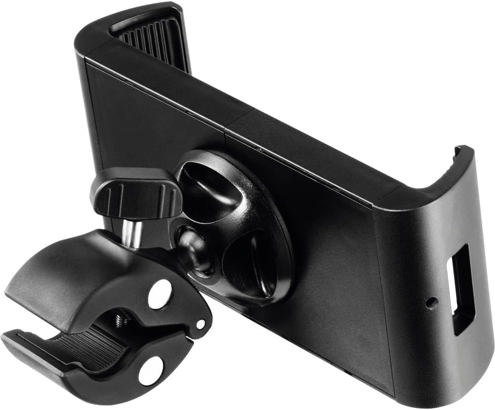Durable Tough Tablet Stand with Clamp - iPad Stand for Clamping to Bars or Trolleys - For 7-13" Tablets and Kindles - Rotatable 360 - Black