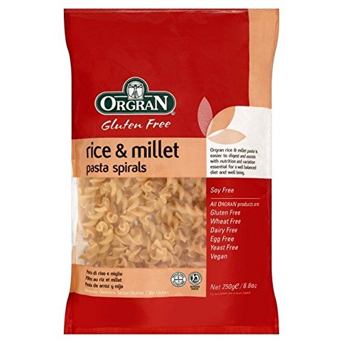 Orgran Gluten Free Rice & Millet Pasta Spirals 250g - Pack of 6