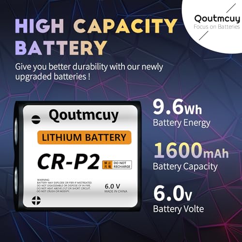 Image of 6V 1600mAh CR-P2 Lithium Photo Batteries (2026 Newly Upgraded,Pack of 5)|Perfect Replacement for 223A, 2CR - P2, EL223AP, and DL223A Batteries