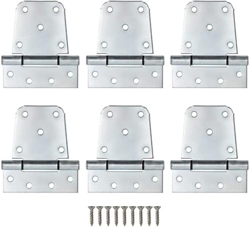 HOME MASTER HARDWARE 3-1/2 inch Heavy Duty T Hinge Gate Hinges Zinc Plated with Screws 6-Pack (Zinc Plated)