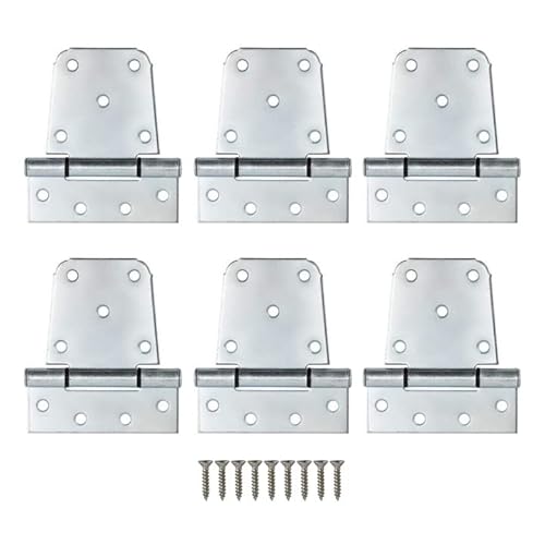 Home Master Hardware 3-1/2 Inch Heavy Duty T Hinge Gate Hinges Zinc Plated With Screws 6-Pack (Zinc Plated) #TOP12