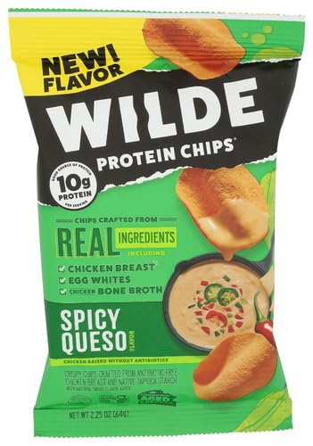 Wilde Snacks Chips Protein Spicy Queso 2.25 oz (Pack of 12)