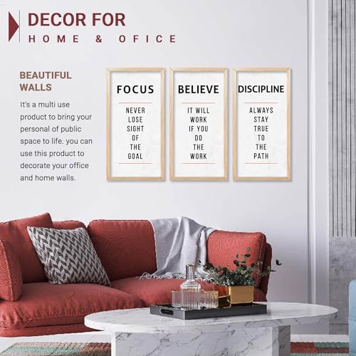 Image of kotart - Motivational Quotes Wall Art For Office Decor Living Room | Motivational Quotes Poster With Frame | Quotes Wall Hanging Painting For Wall Decor Set of 3 (10x19 inch, A)