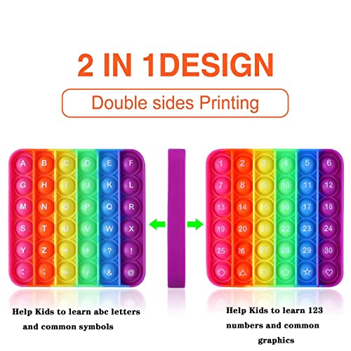 Image of Letters P00p Fidget Toys,ABC Learning and Educational Toys,Poppers Fidget Toys,Stress Relief,Autism Sensory Toys [26 Letters on One Side | Numbers 1-30 on The Other Side] (1 Pack)