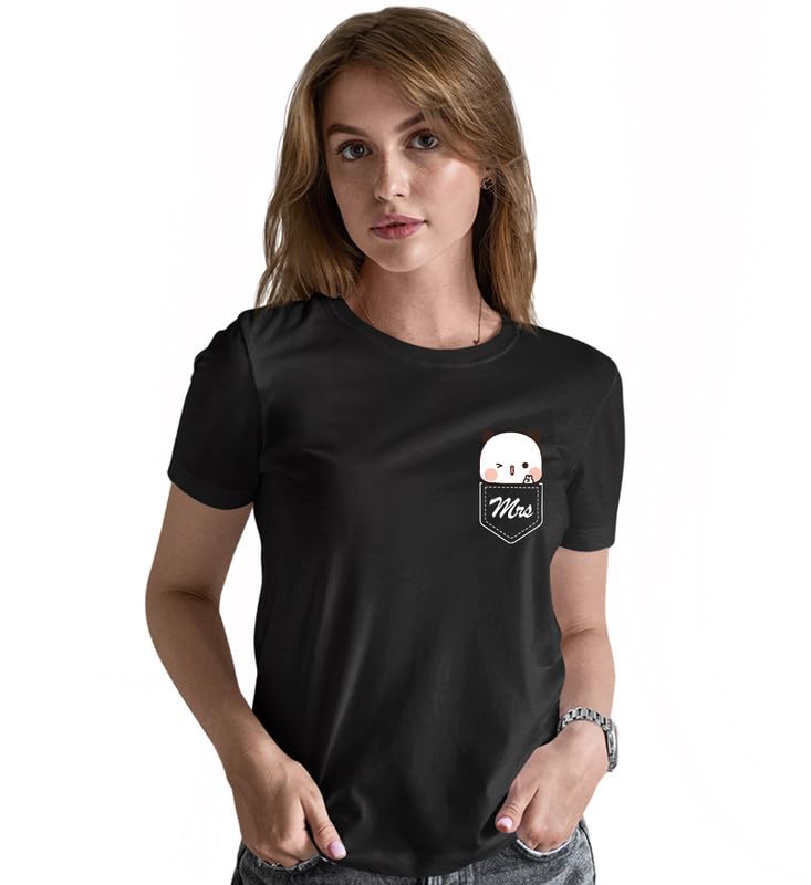 Image of INDISSH Couple Love Printed 100% Cotton Tshirt for Men and Women - CP-MRMRS