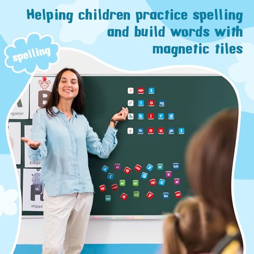 HugHush Magnetic Letter Tiles, Phonics Spelling Games Speech Therapy Phonemic Awareness Alphabet Fridge Magnets Learn to Read Science Reading Manipulative Elkonin Box Preschool Kindergarten Classroom - Image 5