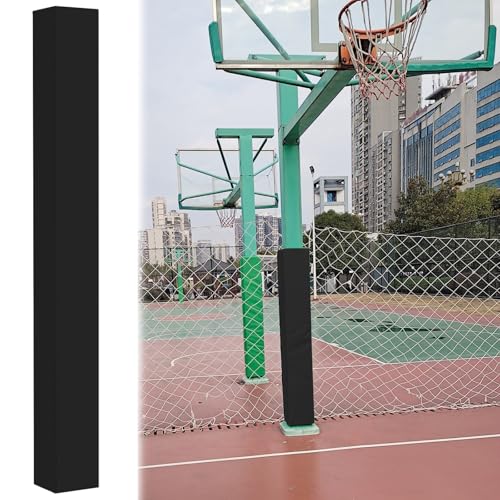 18 x 18 cm quadratische Stangenpolsterung, umwickelbar für jedes Wetter, Stangenpolster für Basketball-/Zaun-/Sonnenschutz-/Spielplatzgeräte, Sicherheitspolster zum Schutz der Spieler (schwa