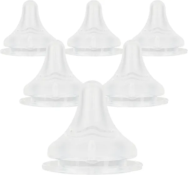 Silicone Nipples for Lansinoh Baby Bottle Bottles, Size L,Replacement Bottle Nipple,6m+,Fast Flow, 6 Count