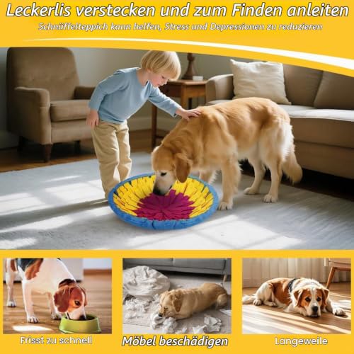 AYESY Schnüffelteppich Hund, Futterschnüffel-Futtermatte, Welpen-Trainingsmatte für langsames Füttern, Hunde-Schnüffelmatte für Alle Hunderassen, fördert die Natürliche Nahrungssuche und Stressabbau
