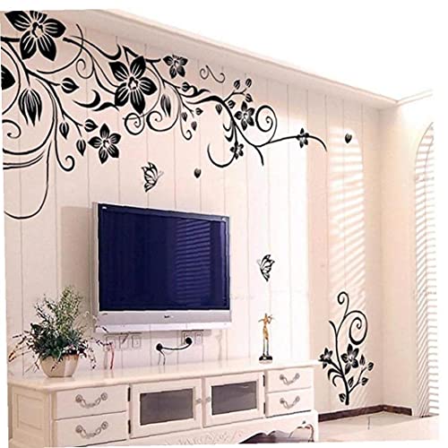 TOSSPER Stickers Muraux Beautiful en Vinyle De Vinyle Amovible Vigne Mural Decal DIY Art Stikers pour Salle De Séjour Décoration Murale