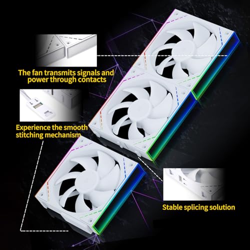 Thermalright TL-M12QW X3 Chassis Fan 120mm Silent,Wireless Splicing,Building Block Fan,PWM Function CPU,Infinity Mirror ARGB Lighting Effect,New Power chip Module simplifies Wiring Management by Thermalright - Image 3