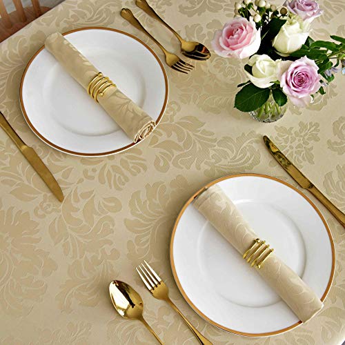 Servilletas de Tela Jacquard 20 x 20 Pulgadas Set de 4 Beige miniatura 6