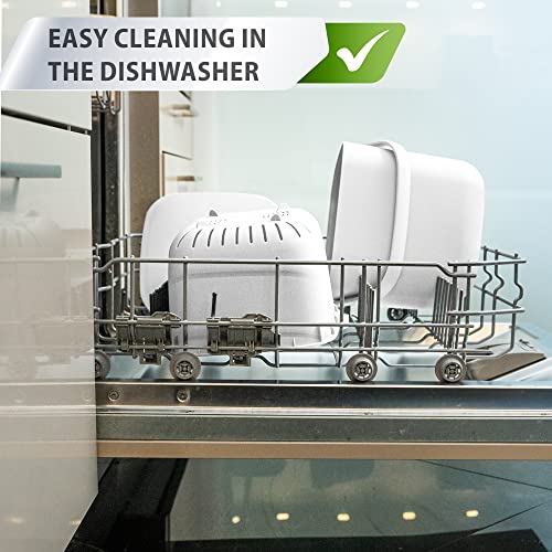 Yourcasa® Kitchen Compost Bin With Lid - 1.85 Gallon - Countertop Composter For Organic Waste - Dishwasher Safe - Odour-Proof - Removable Inner Sieve - Indoor Trash Can Bucket Garbage (White) #TOP2