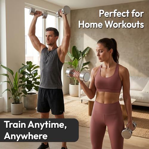 Image of Kizlo Steel Dumbbell Set (2Kg 2.5kg, 3kg,4kg, 5kg, 7.5kg) 1 Pair Dumbbells, Steel Dumbbells, Home Gym Fixed Weight Dumbbell (Silver, 5KG X 2PCS)