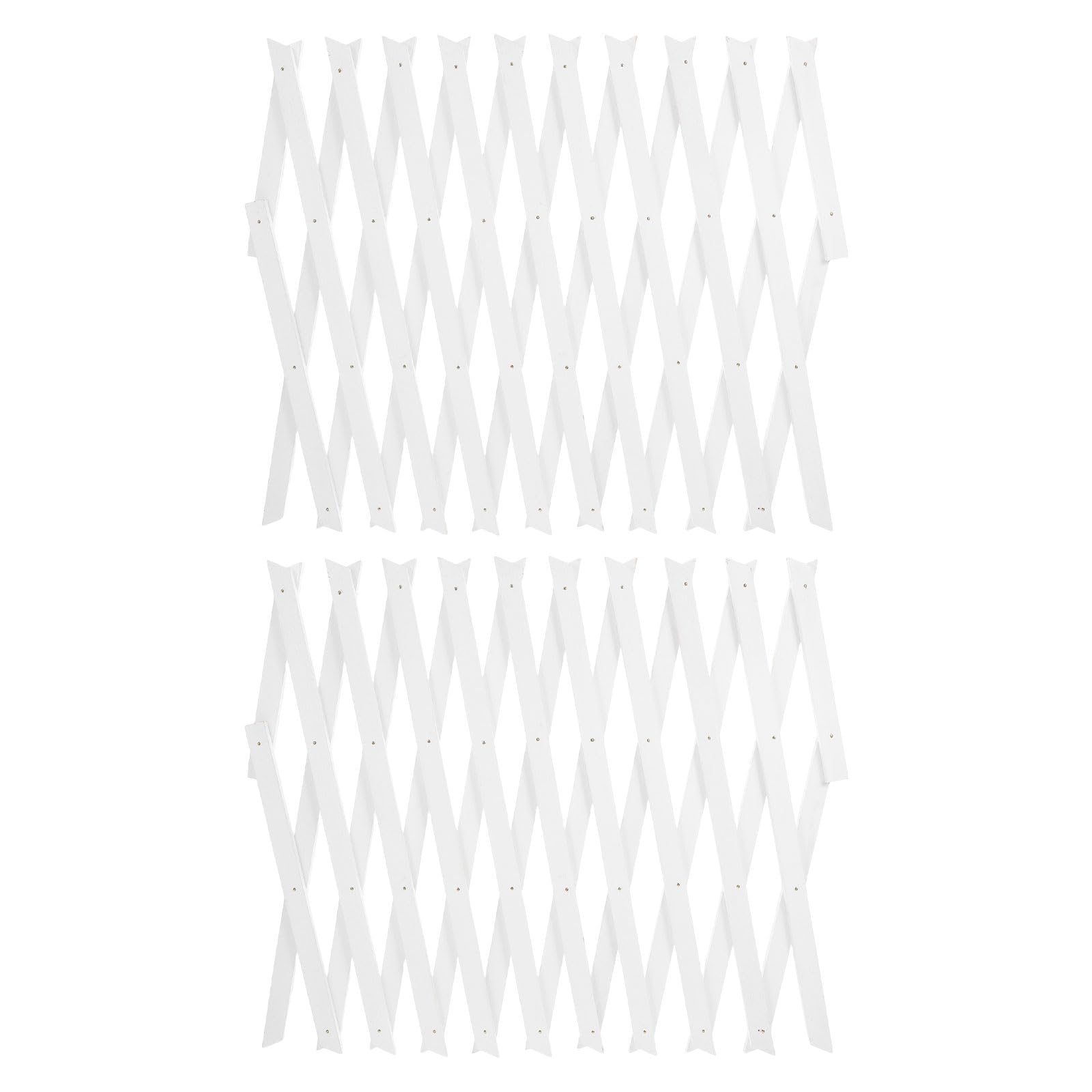 Enrejado de Madera Blanco Extensible 2 Piezas 44 Cm para Jardín y Plantas Trepadoras, Valla Ajustable para Interior y Exterior, Panel Decorativo para Enredaderas y Paredes
