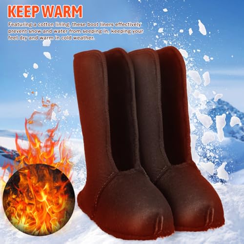 POPETPOP Winter Snow Boot Liners : Waterproof Insulated Boot Liners for Outdoor Hunting Fishing Hiking, 11.51X10.81X3.93in (Black)