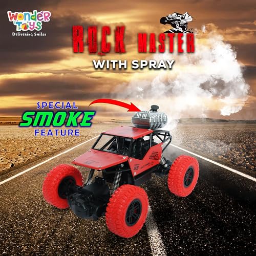 Image of Wonder Remote Control Rock Master /Crawler with Smoke, Monster Car for Kids Monster Truck Rock Climbing Car Toy for Kids (Red2)