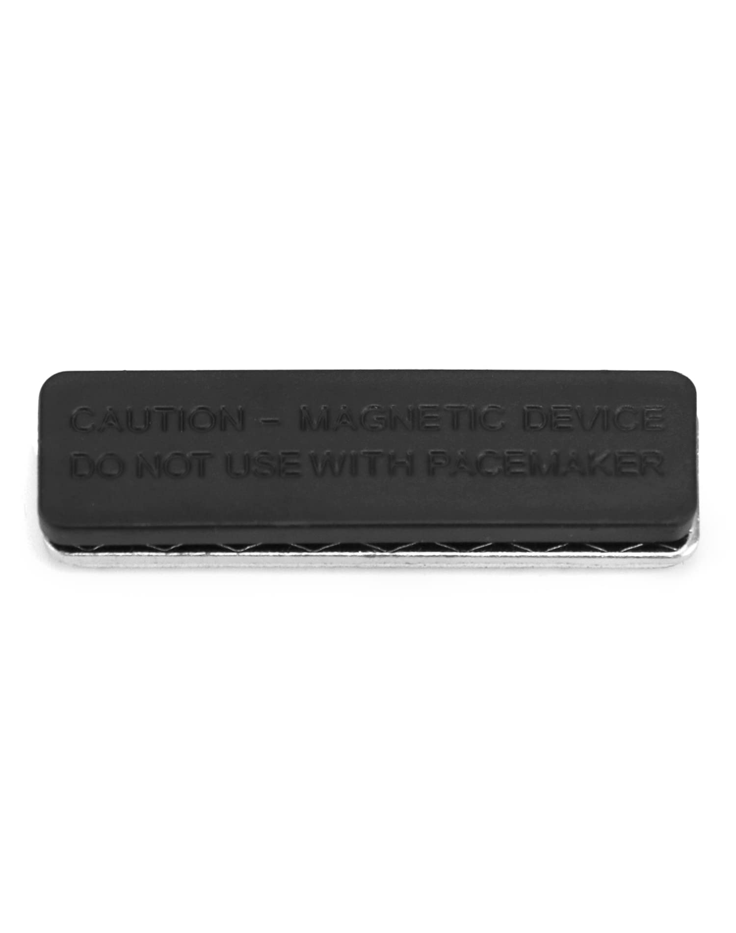 QWORK® 12 Piezas Placas de Identificación con Imán de 3 Puntos y con Adhesivos 3M, Identificadores Personales para Camisas y Uniformes (45 * 13mm, Negro)