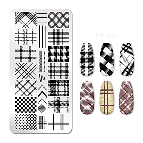 Nail Stamp Stainless Steel 6 X 12Cm Geometric Plaid Stripe Line Image Printing Stainless Steel Stencil Nail Art Stamp Templates Animal Flower Pattern Nail Stamping Plates Leopard Nail Template #TOP2