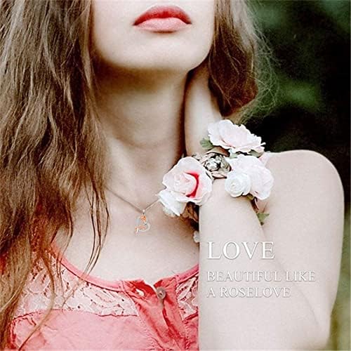 ITESSY 925 Sterling Silver Rose Flower Necklace for Women Cubic Zirconia Love Rose Pendant Necklace Romantic Jewellery Gifts For Mom Wife Girlfriend Mothers Day Gift