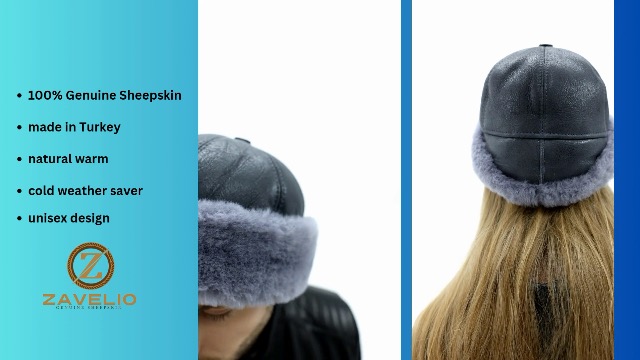 Amazon.com: Zavelio Men's Shearling Sheepskin Winter Beanie Hat