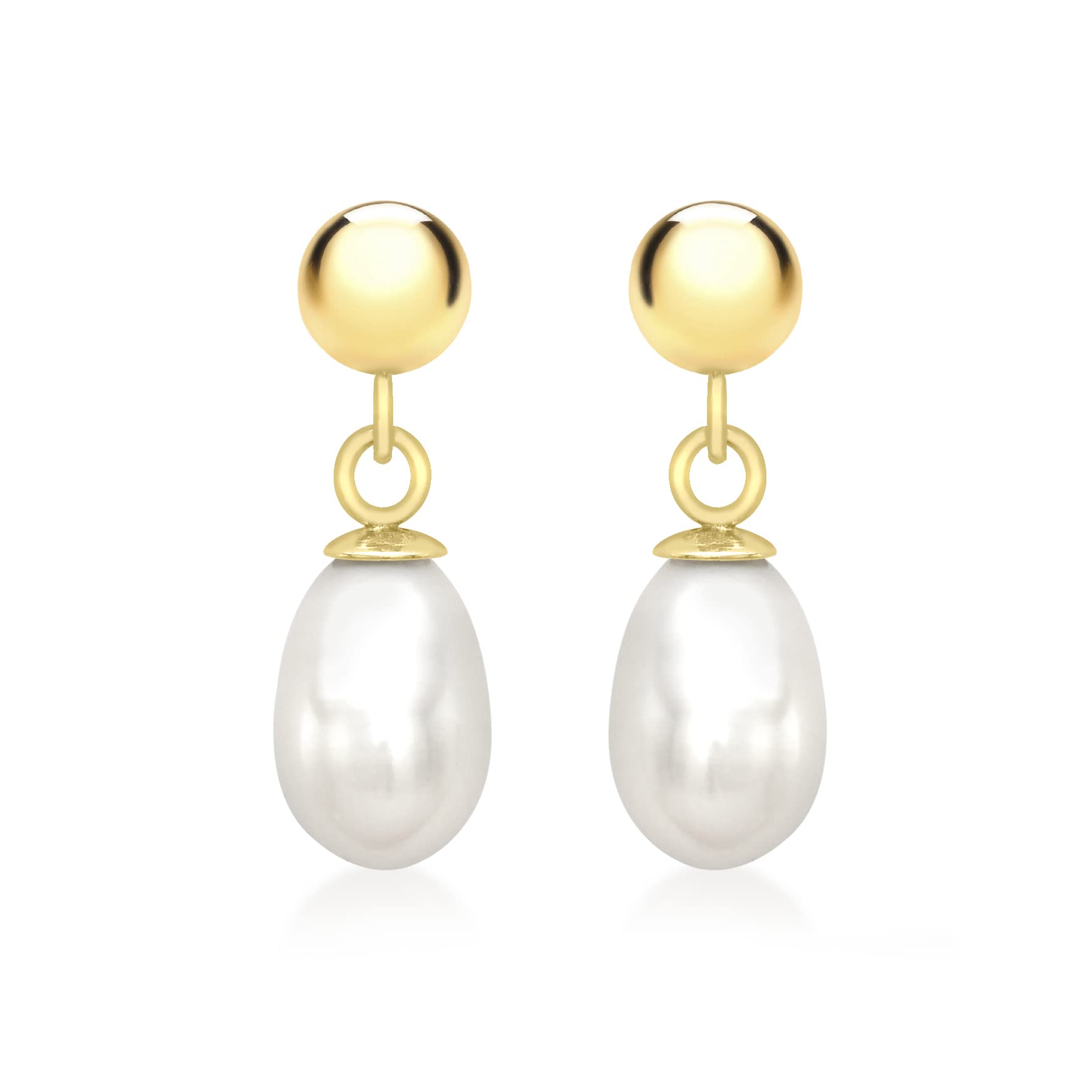 Orecchini Pendenti Carissima In Oro Giallo 9ct Con Perle D'acqua Dolce Graduate – Eleganti, In Confezione Regalo