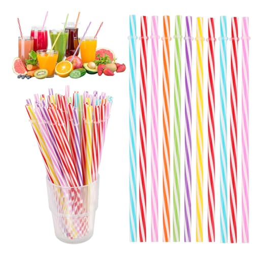 Hard Reusable Straws, Pack of 50 Straws, Plastic, Dishwasher Safe, Plastic Drinking Straws for Smoothies, Juice, Cocktails, Hot Drinks